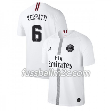 Fußballtrikots Paris Saint-Germain Verratti 6 Jodan Weiß Ausweich Trikotsatz 2018-2019 Fußballtrikots Paris Saint-Germain Verratti 6 Jodan Weiß Ausweich Trikotsatz 2018-2019